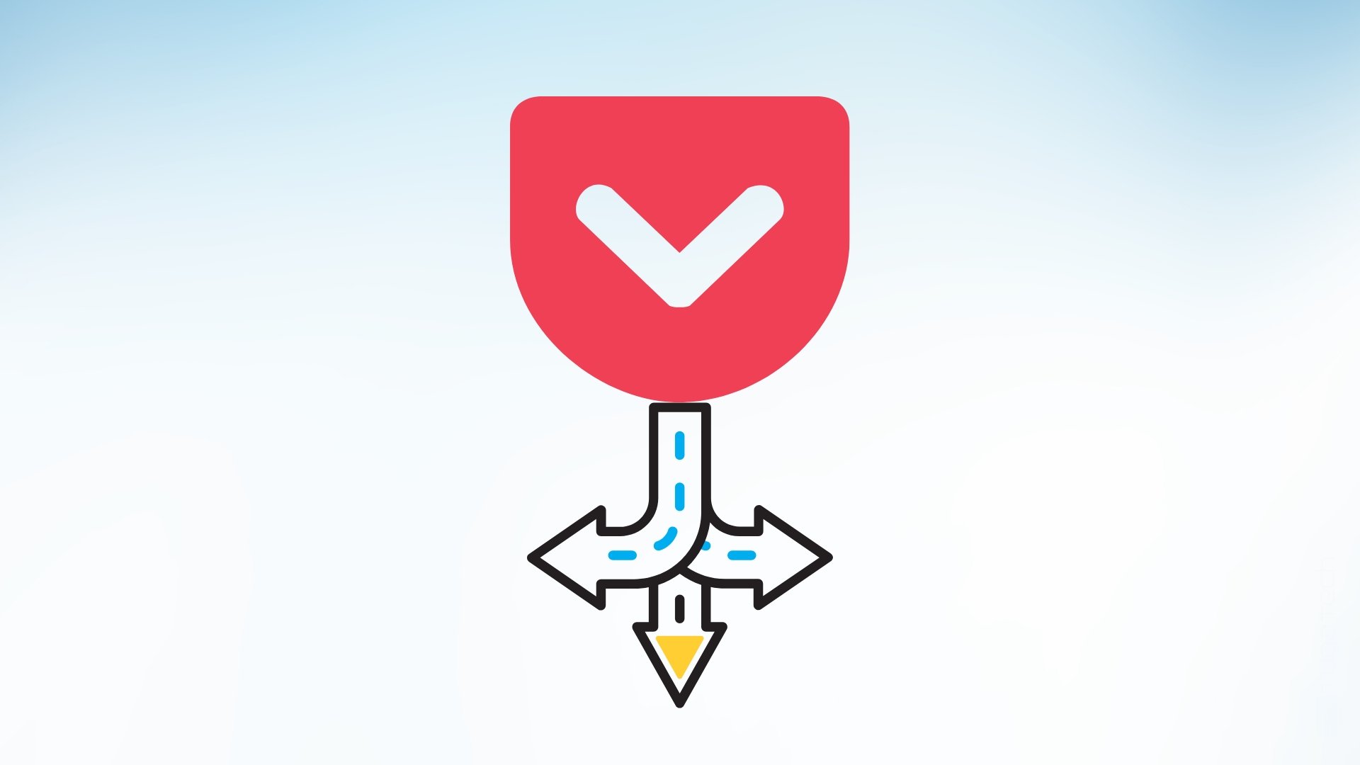Logo do antigo Pocket com setas de alternativas