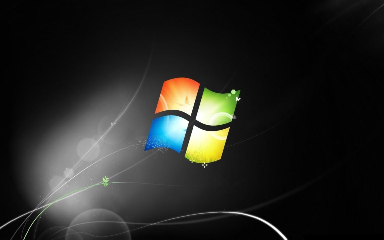 Wallpaper com o logo do Windows 7