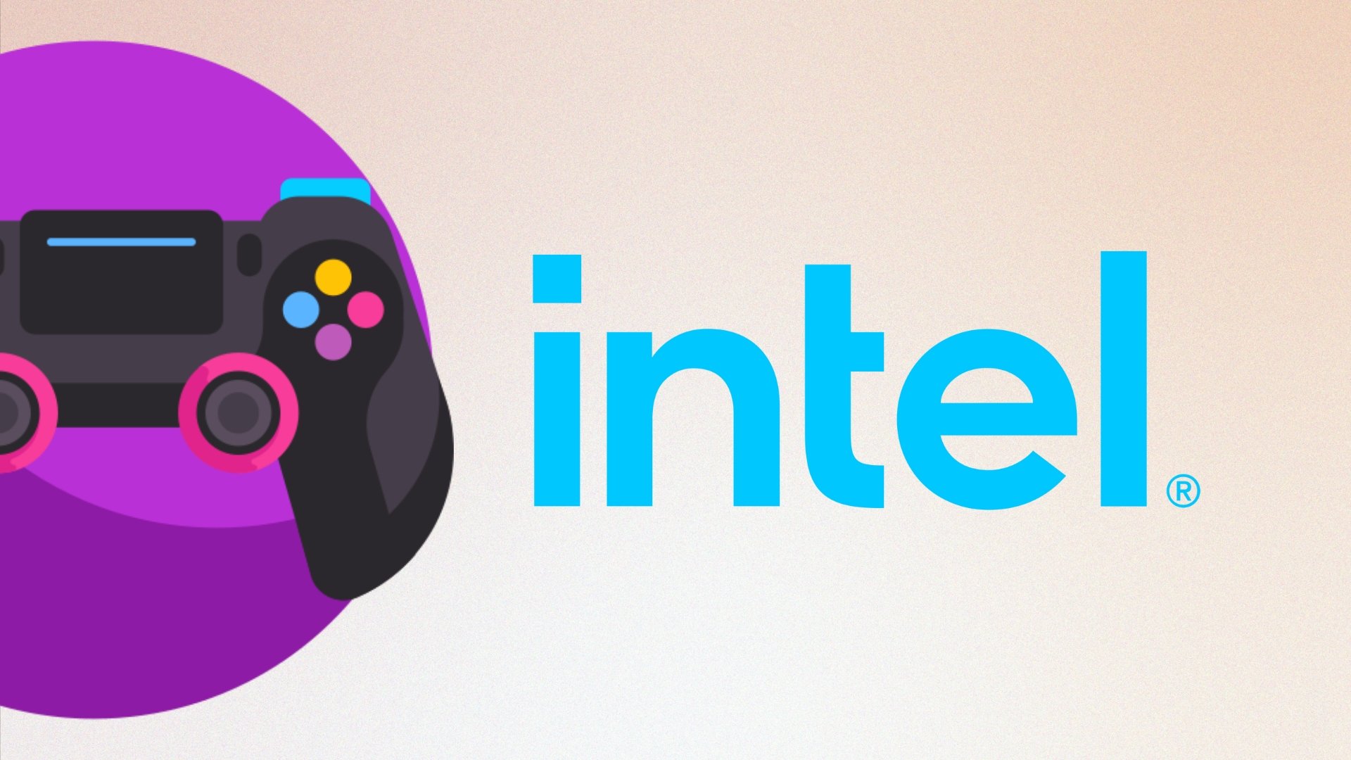 logo da Intel com comando de gaming