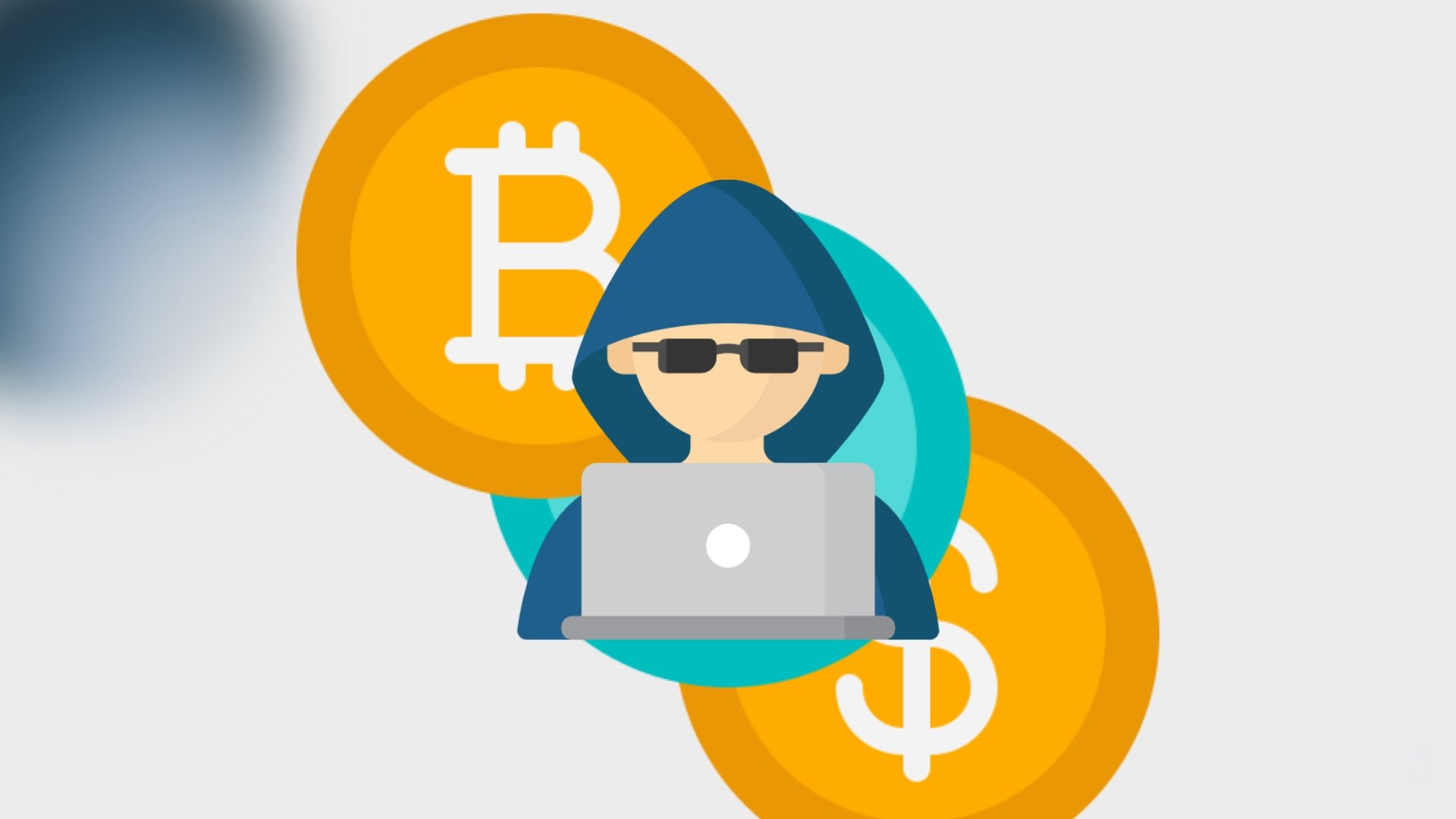 hacker em frente de computador a roubar criptomoedas