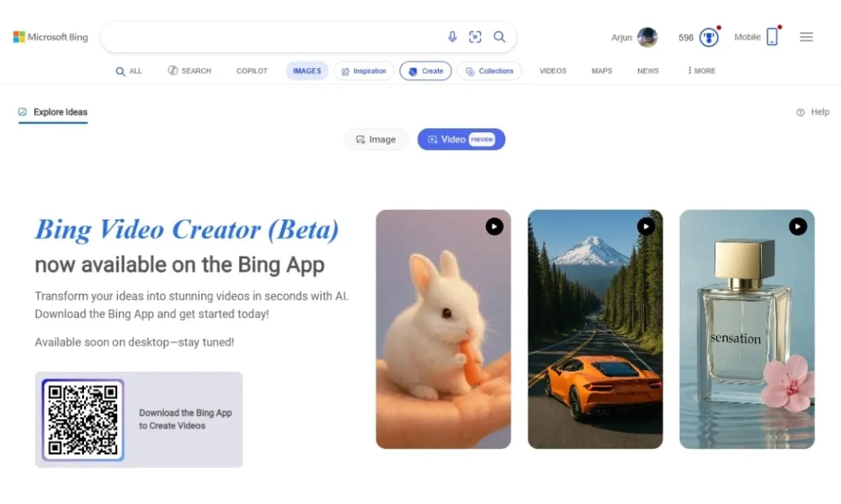 Bing Video creator