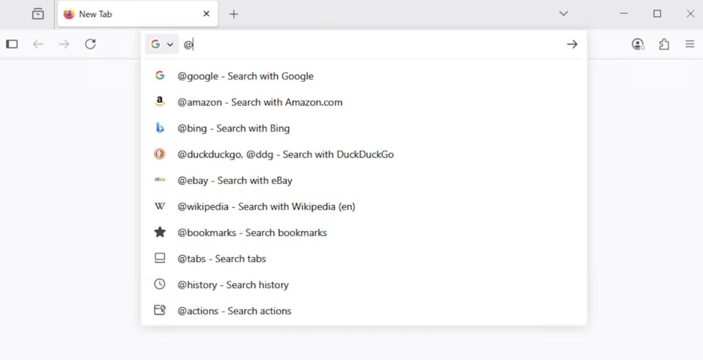 comandos de pesquisa para o Firefox