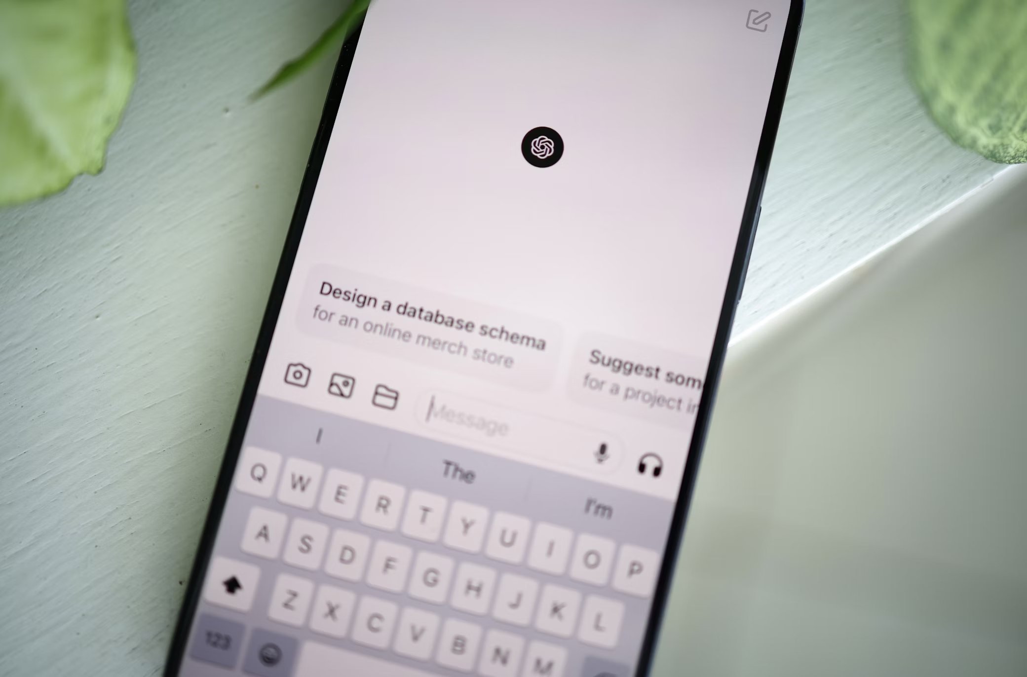 ChatGPT em aplicação de iPhone