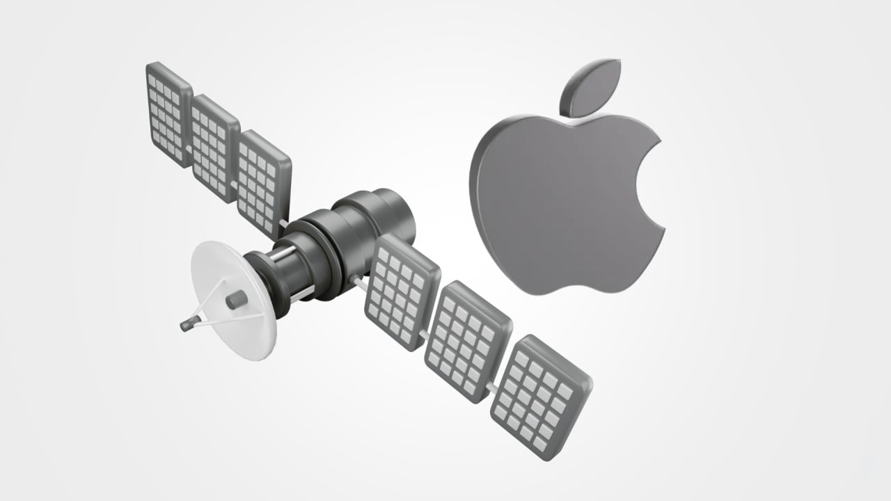 Logo da Apple com um satélite