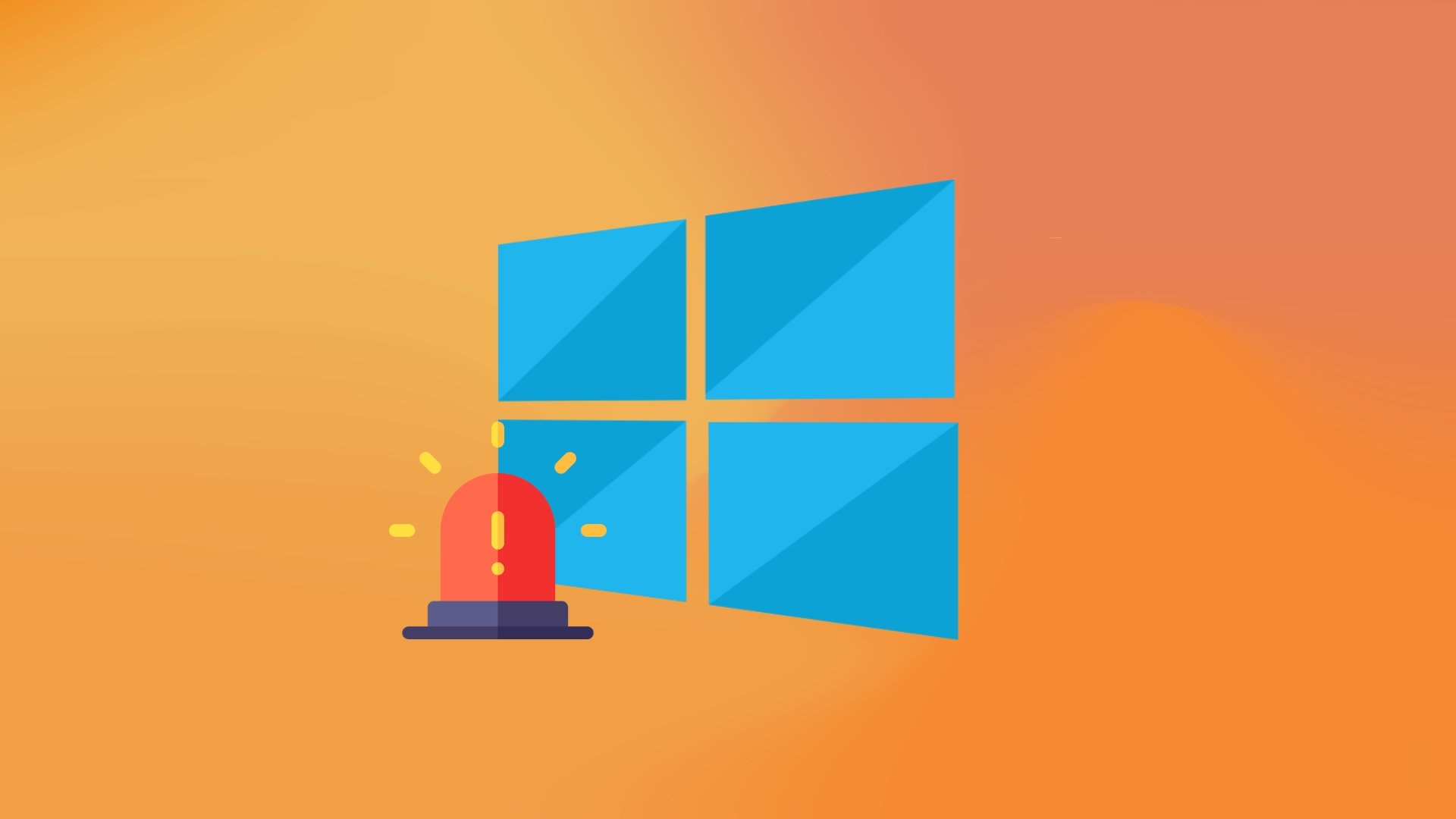 Logo do Windows com sinal de alerta