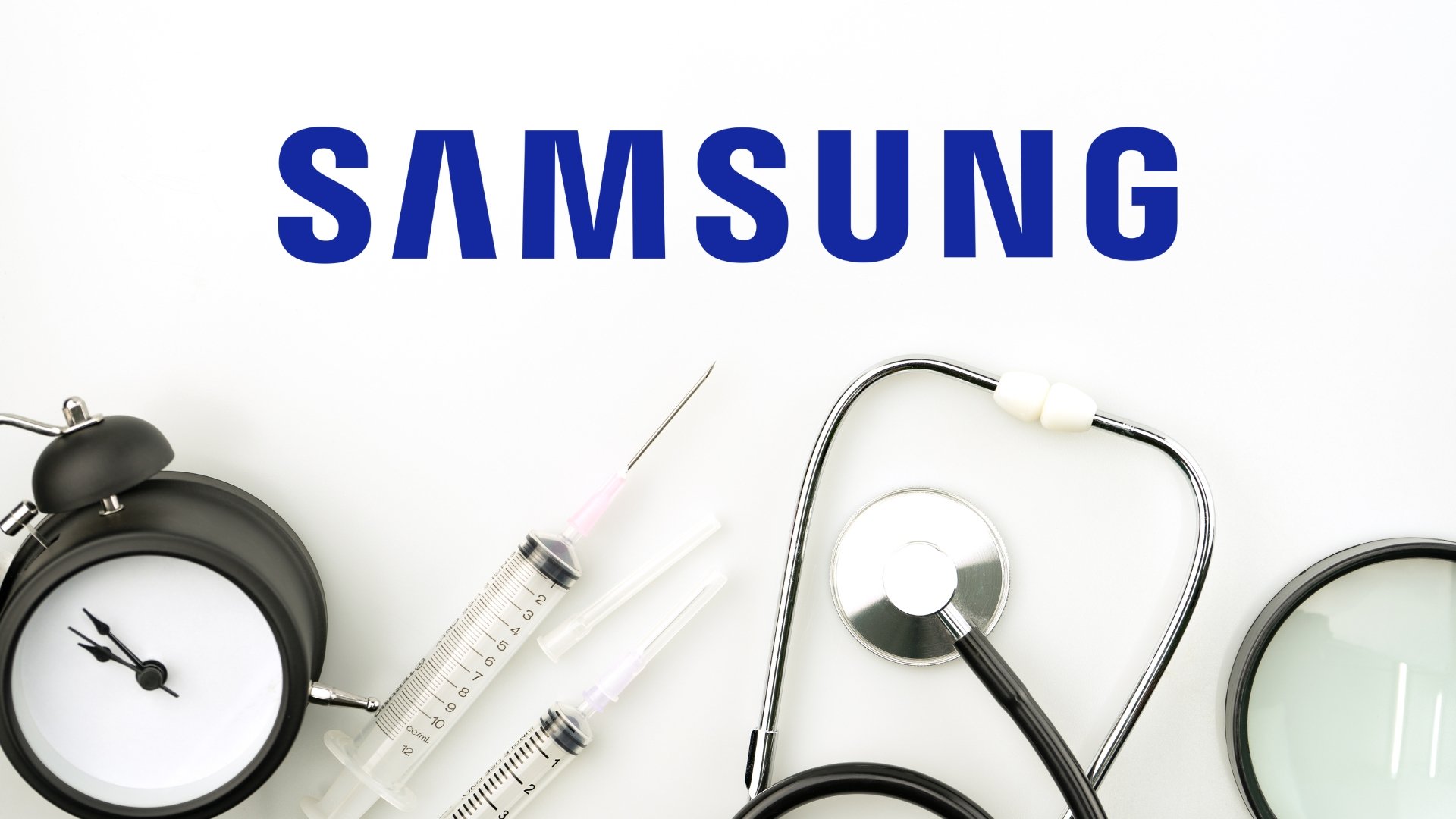 Logo da Samsung perto de equipamento médico