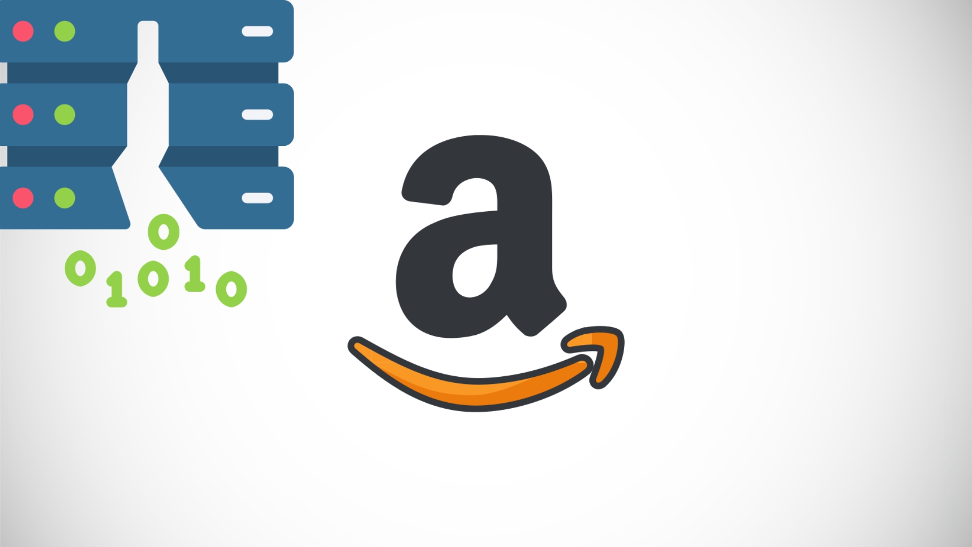 logo da amazon com servidor danificado no canto
