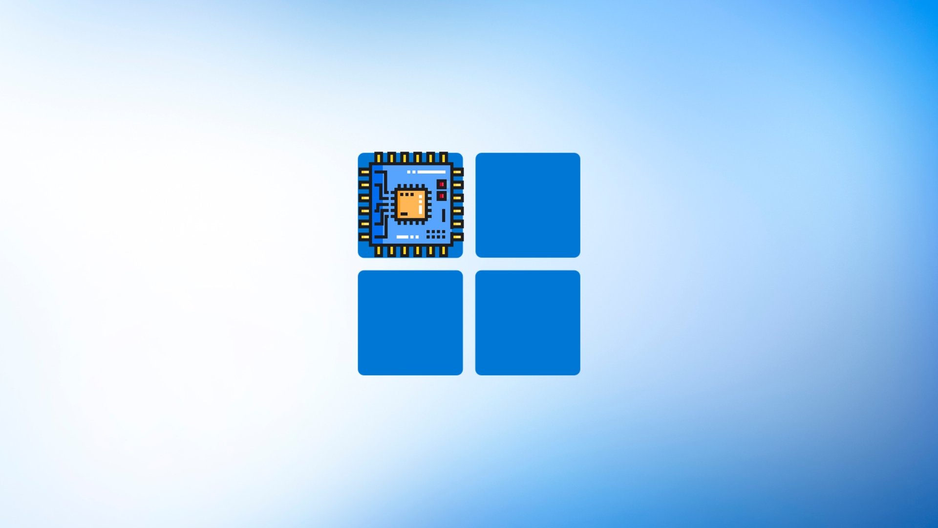 Processador em cima do logo do Windows 11