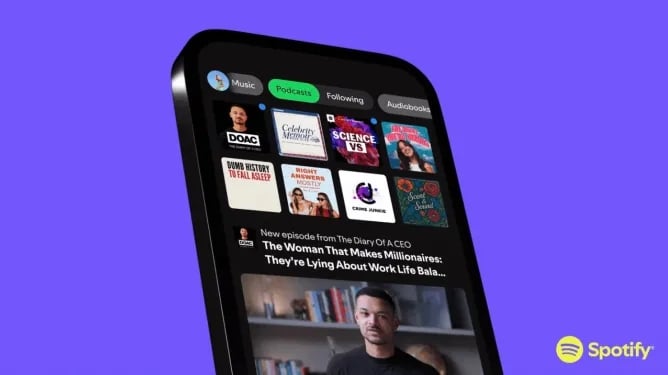 Spotify com novas funcionalidades para podcasts