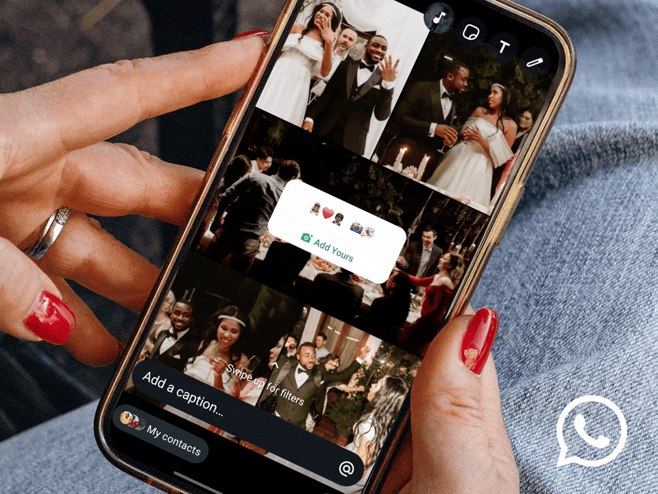 WhatsApp com novo Sticker Add Yours