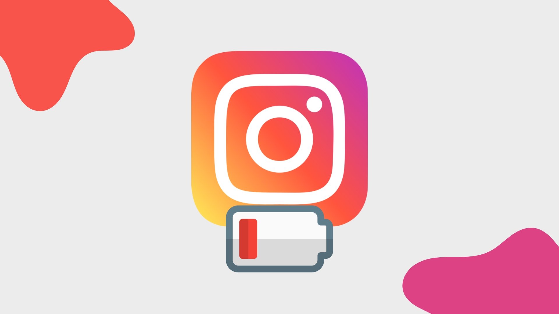 Logo do Instagram com bateria no final
