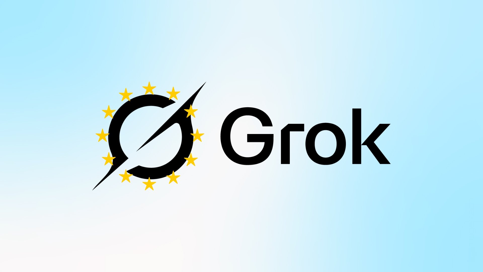 Logo do Grok com imagem da União Europeia