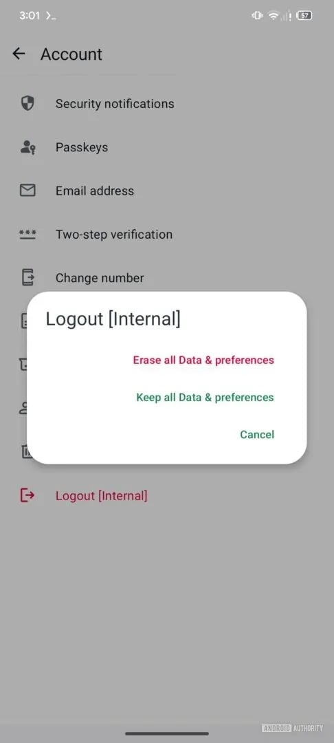 imagem de logout completo com limpeza de dados no WhatsApp