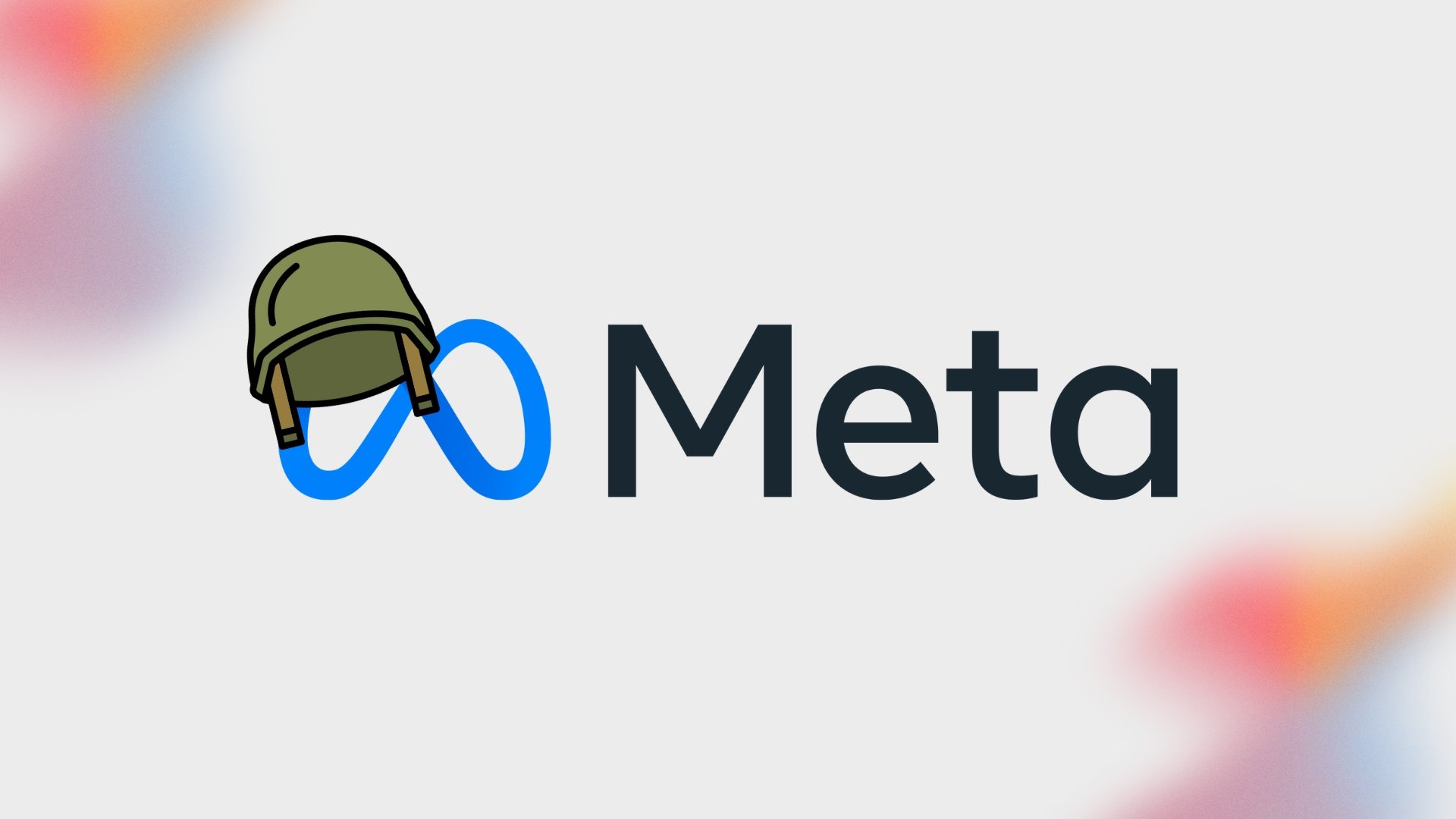 Logo da Meta com capacete de exército