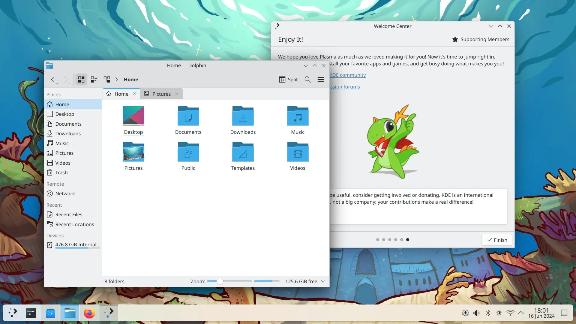 KDE Plasma imagem do desktop