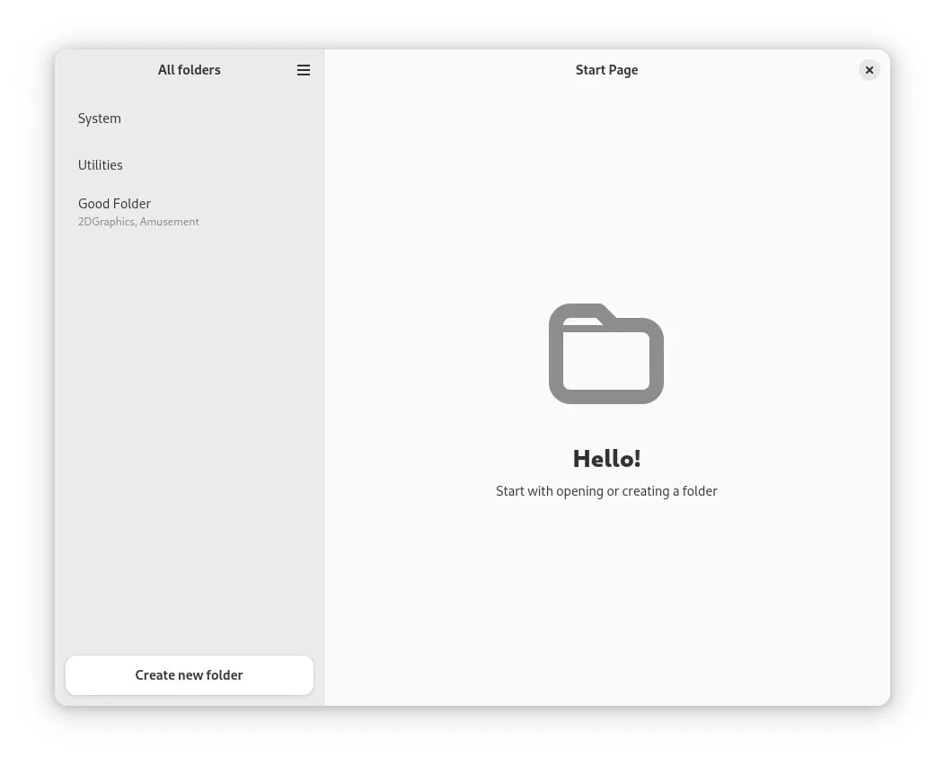 Folder manager do Gnome 49