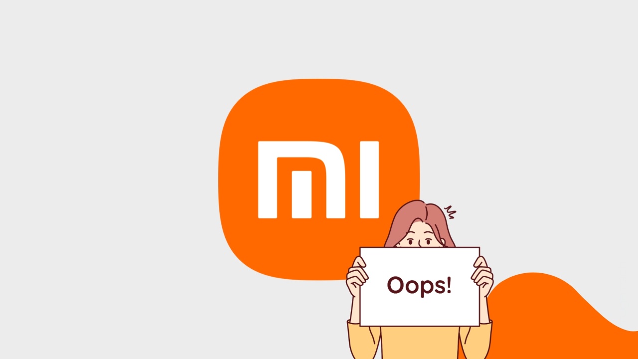 Logo da Xiaomi com mensagem de erro