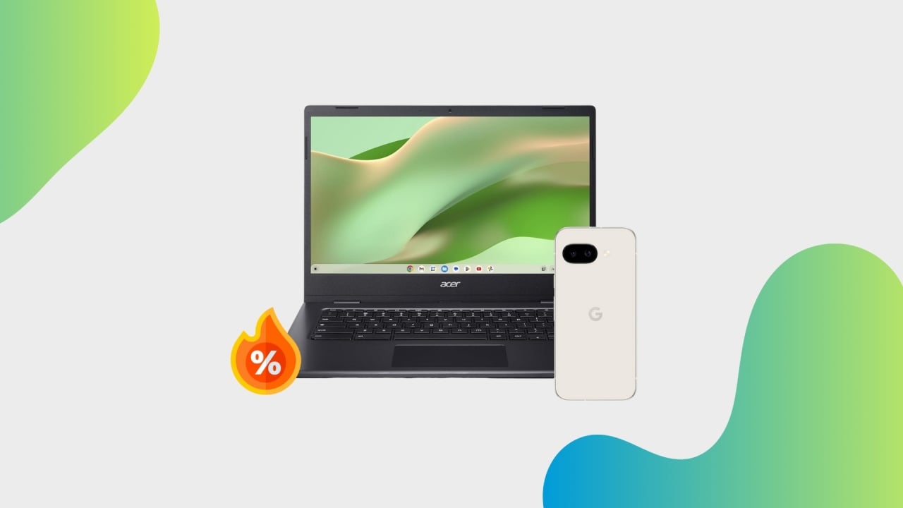 Google Pixel 9a com Acer Chromebook 314