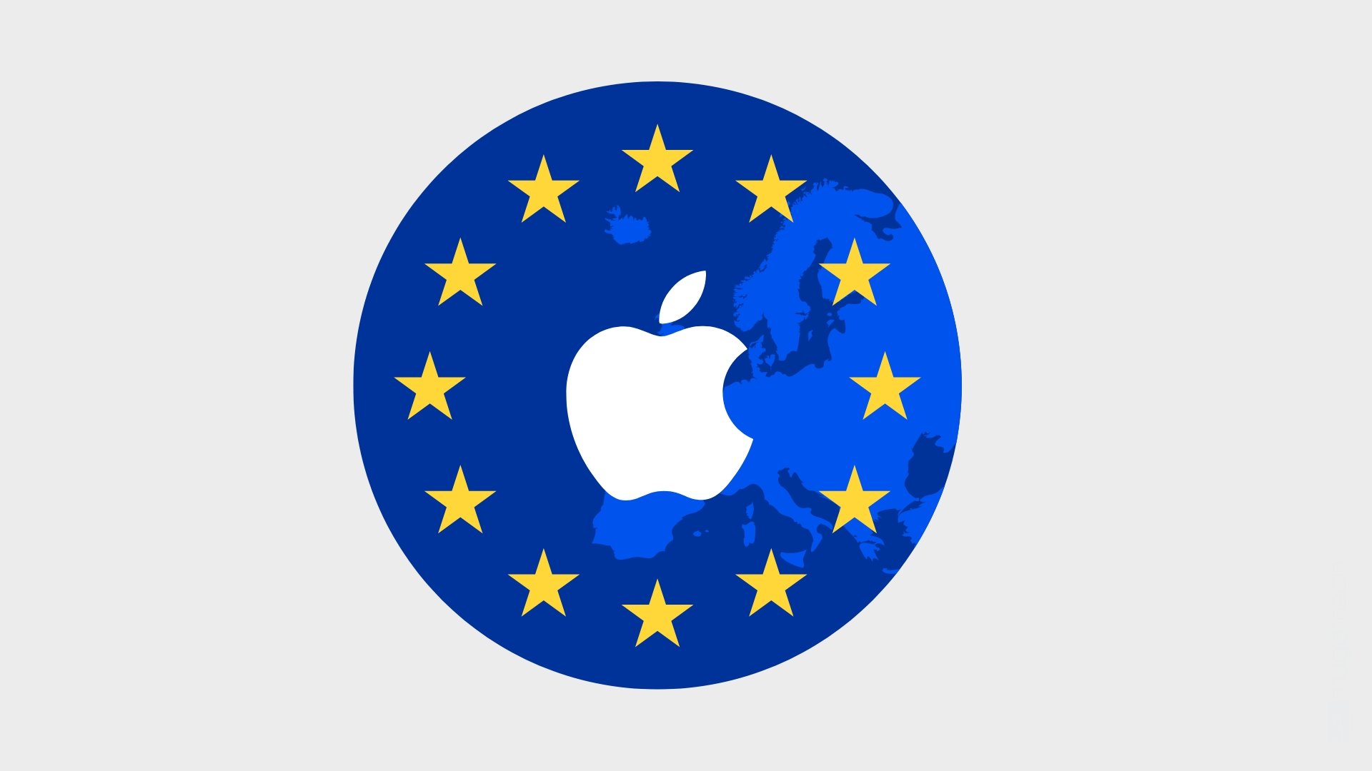 Apple com bandeira da União europeia