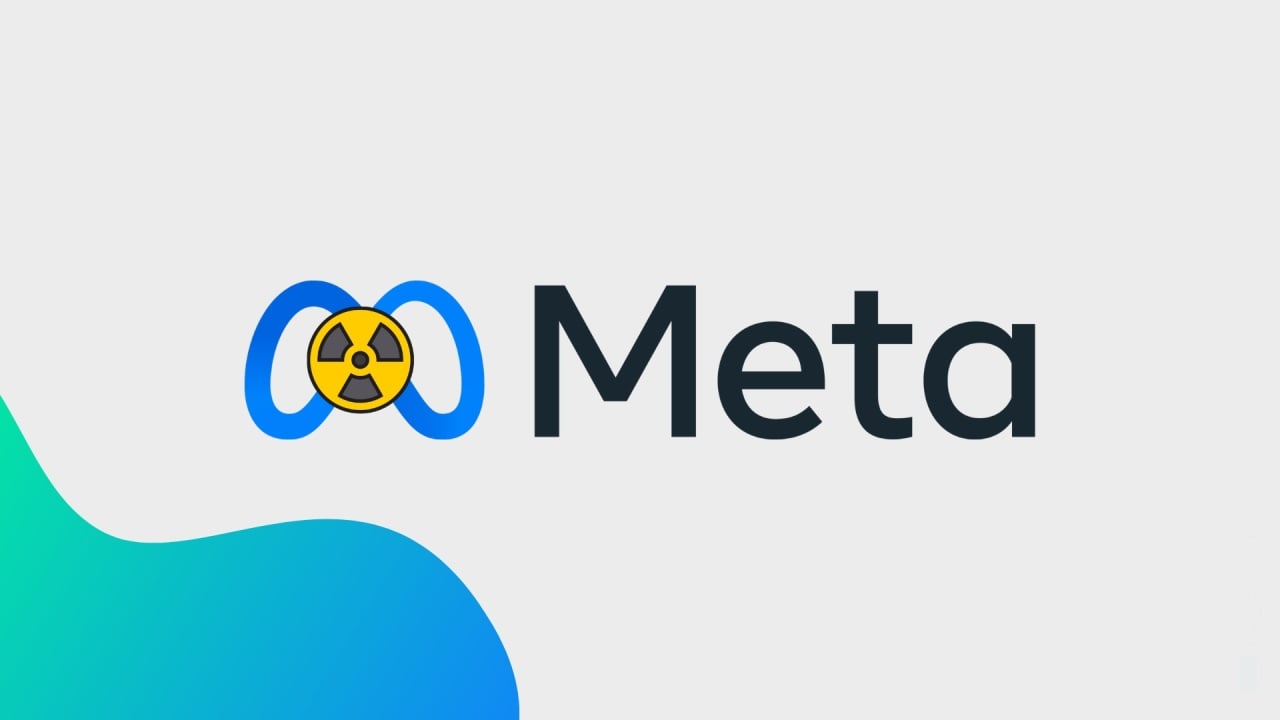 Logo da Meta com sinal nuclear
