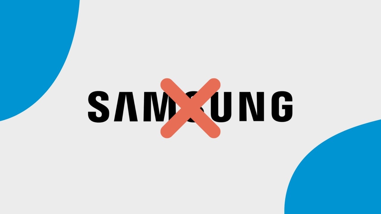 Logo da samsung com sinal de eliminado