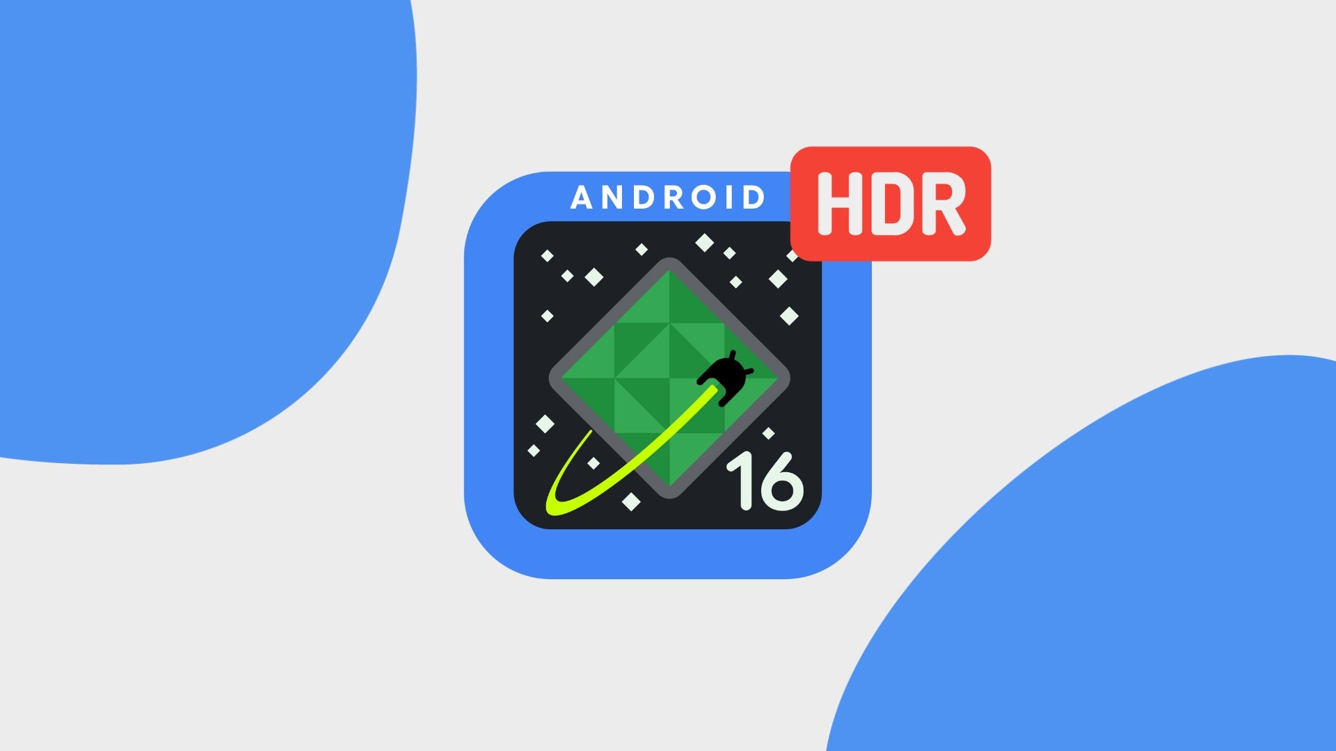 Logo do Android 16 com sinal de HDR