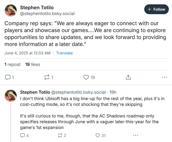 mensagem do jornalista no bluesky sobre o evento