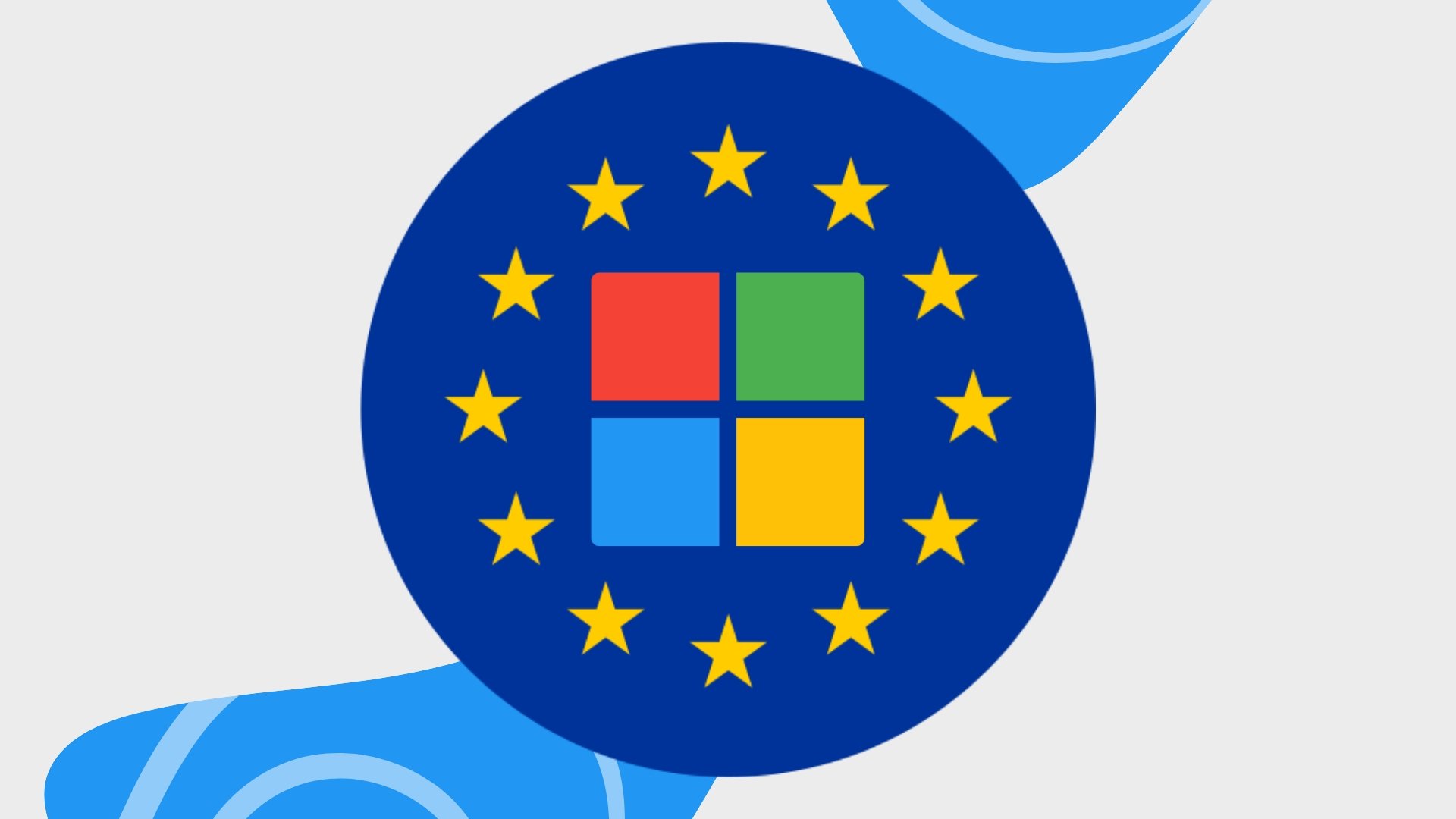 Microsoft com bandeira da União Europeia