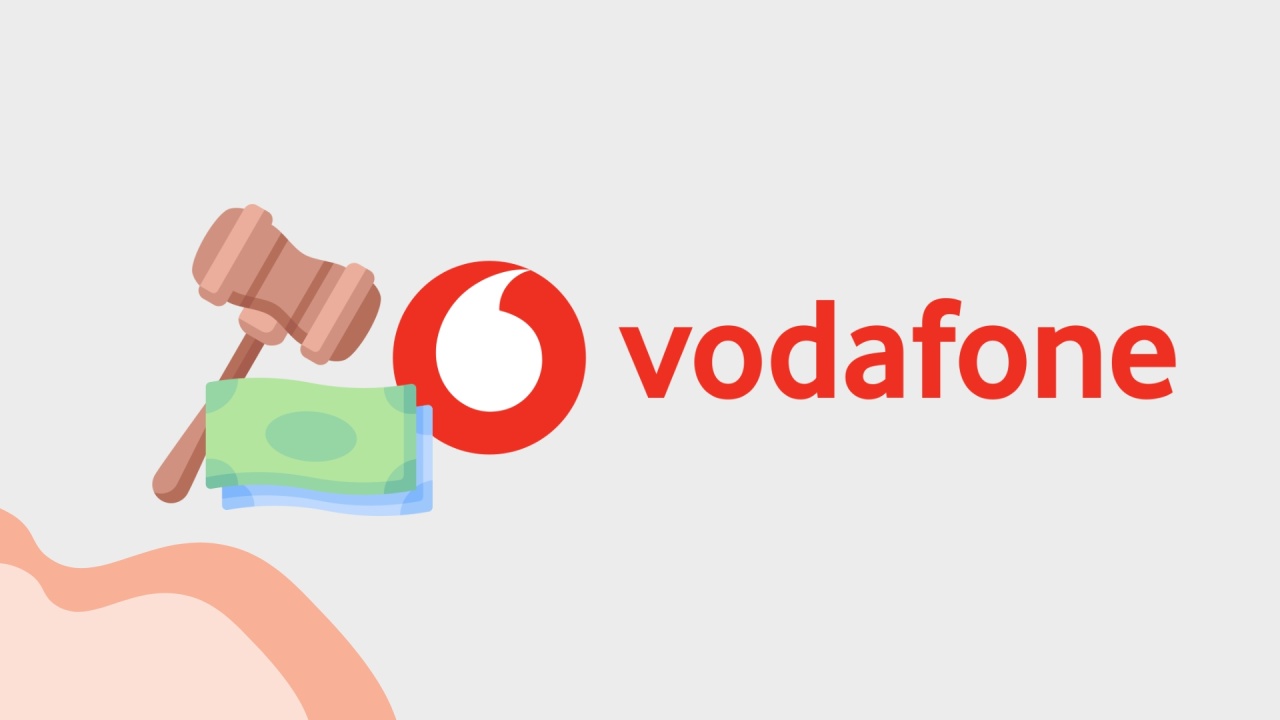 logo da vodafone com martelo e multa