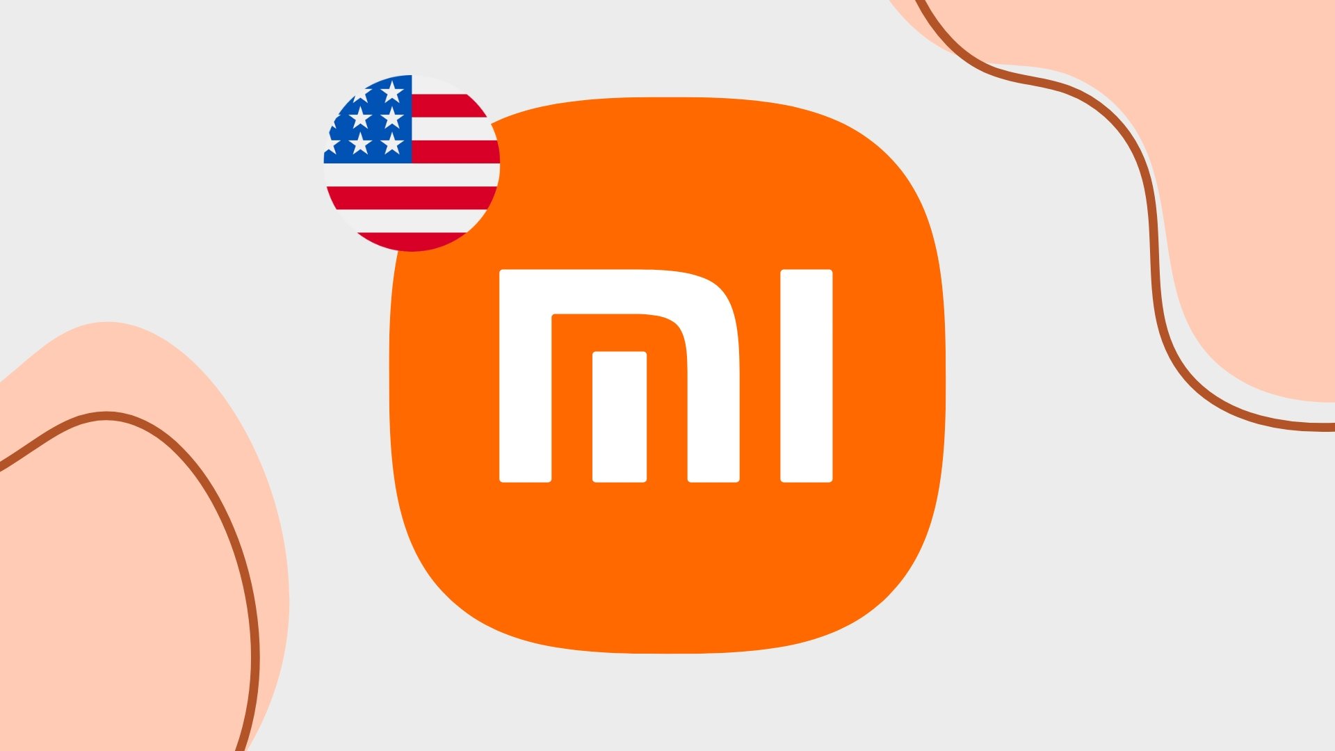 Xiaomi com bandeira dos EUA