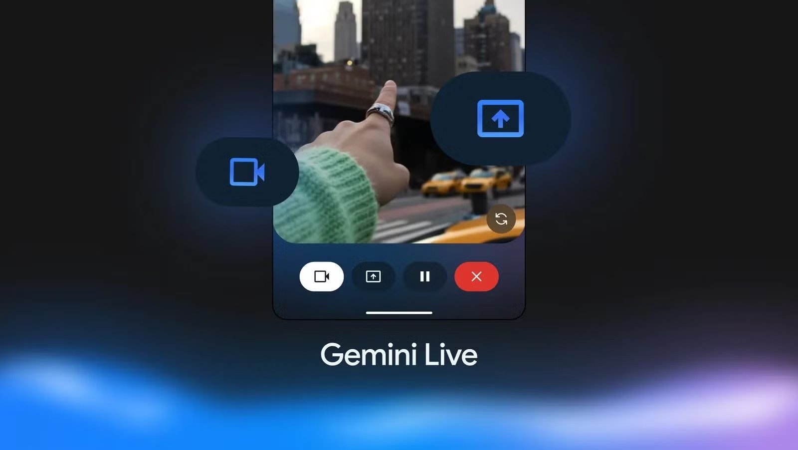 Gemini Live imagem de funcionamento do sistema da Google