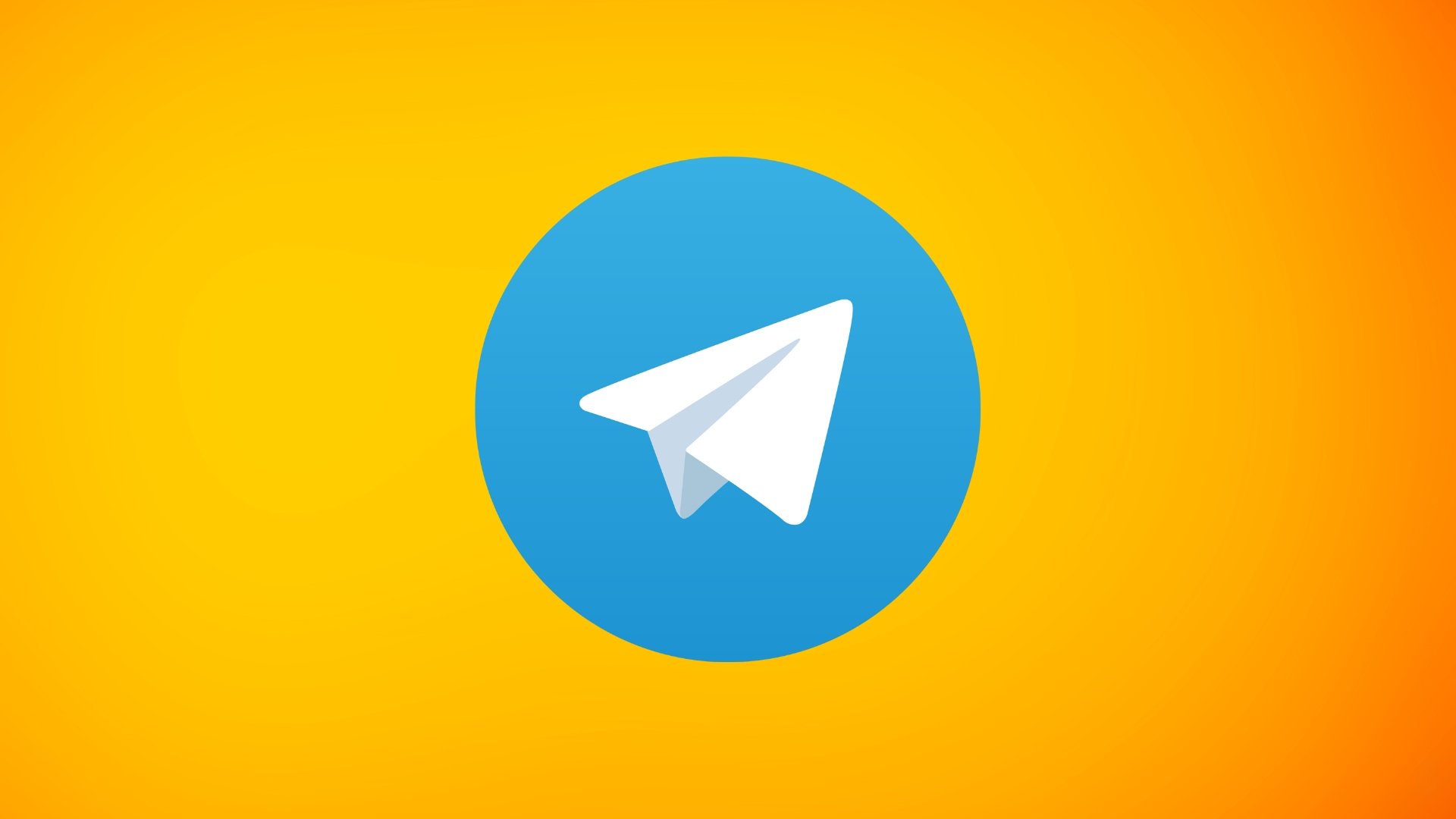 Telegram logo em fundo laranja