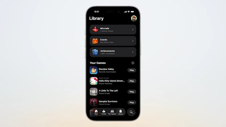 Aplicação dedicada de jogos da Apple para iOS