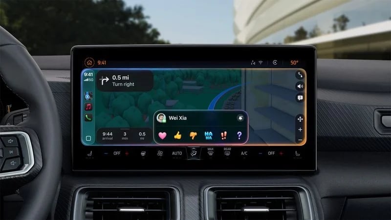 interface do sistema de mensagens do CarPlay