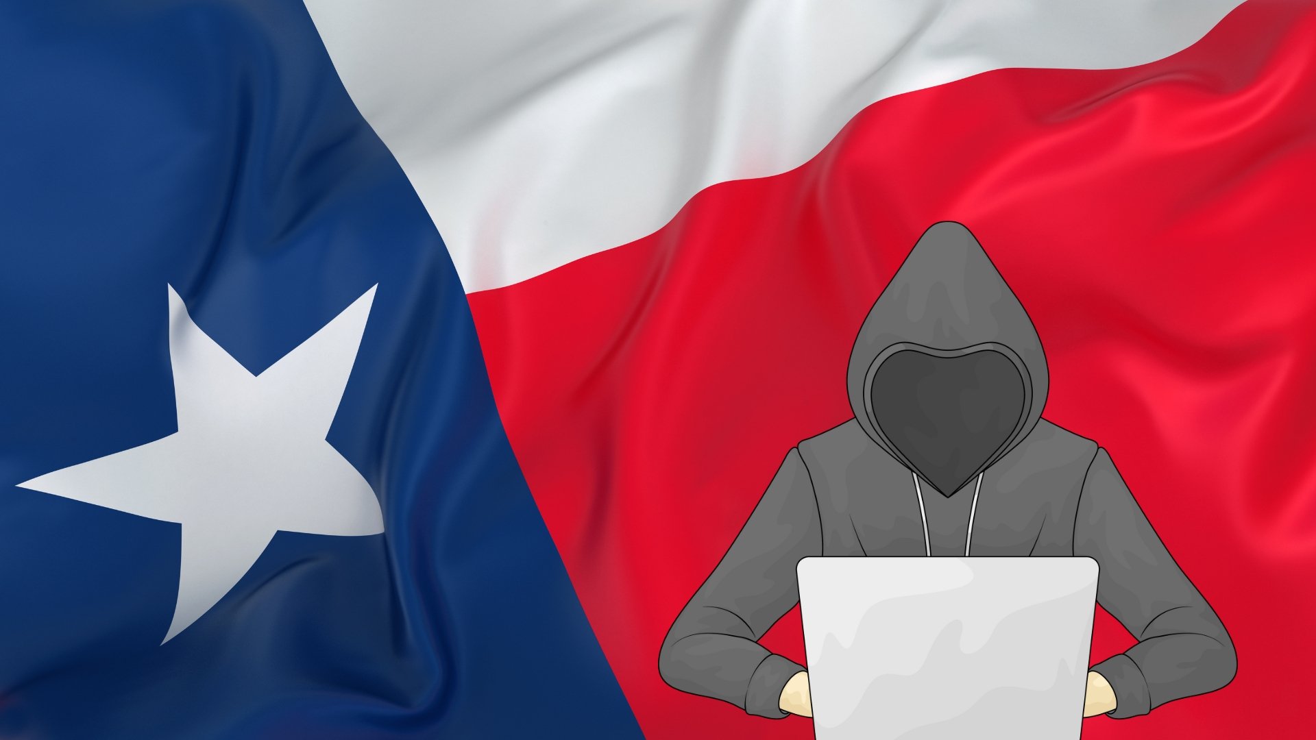 Bandeira do Texas com hacker