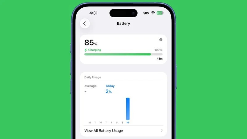 Apple IOS 26 com tempo restante para carregamento