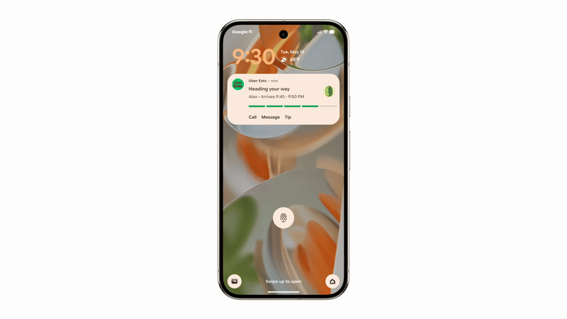 Live alerts do Android 16
