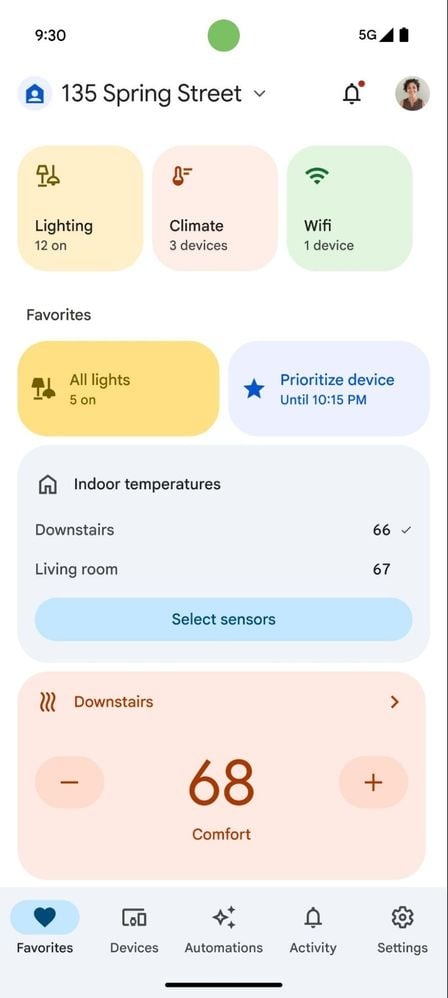 detalhes da nova aplicação do Google Home