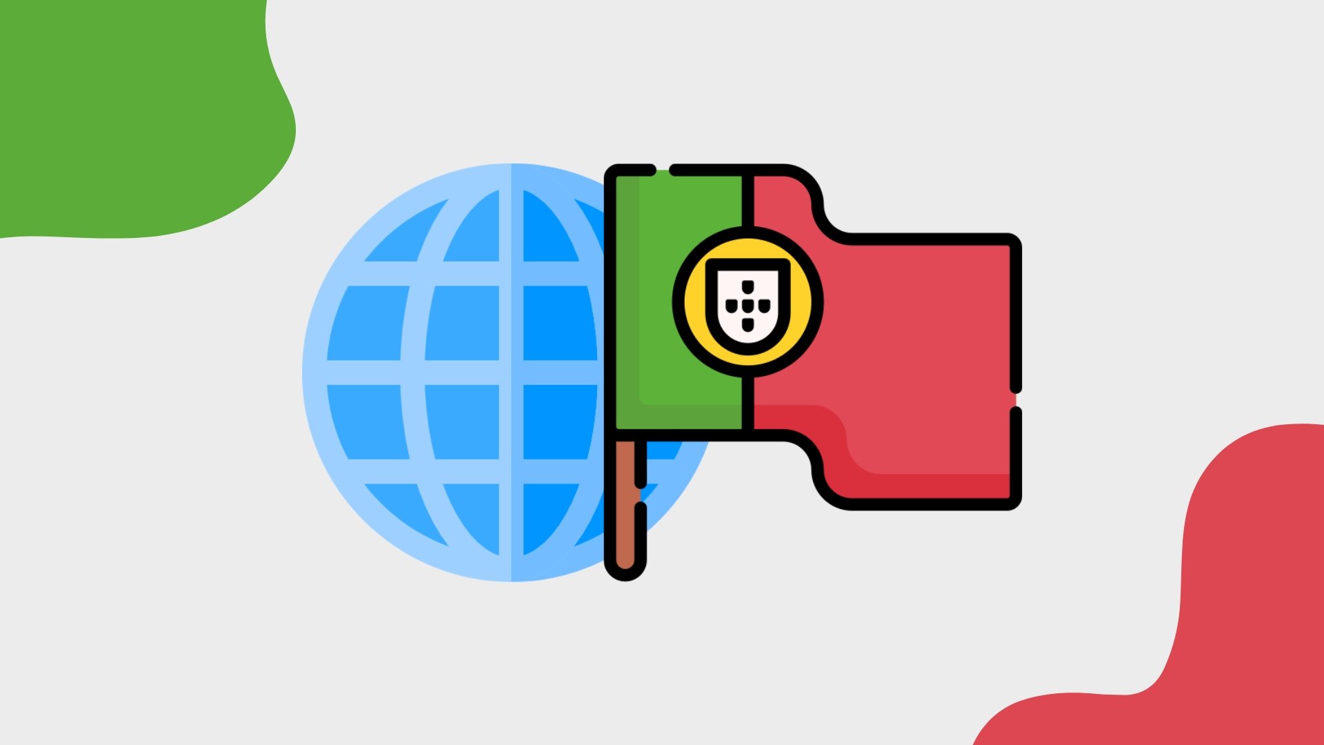 Bandeira de Portugal com fundo do mundo