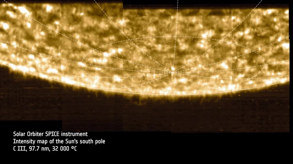 imagem do polo do sol no espaço