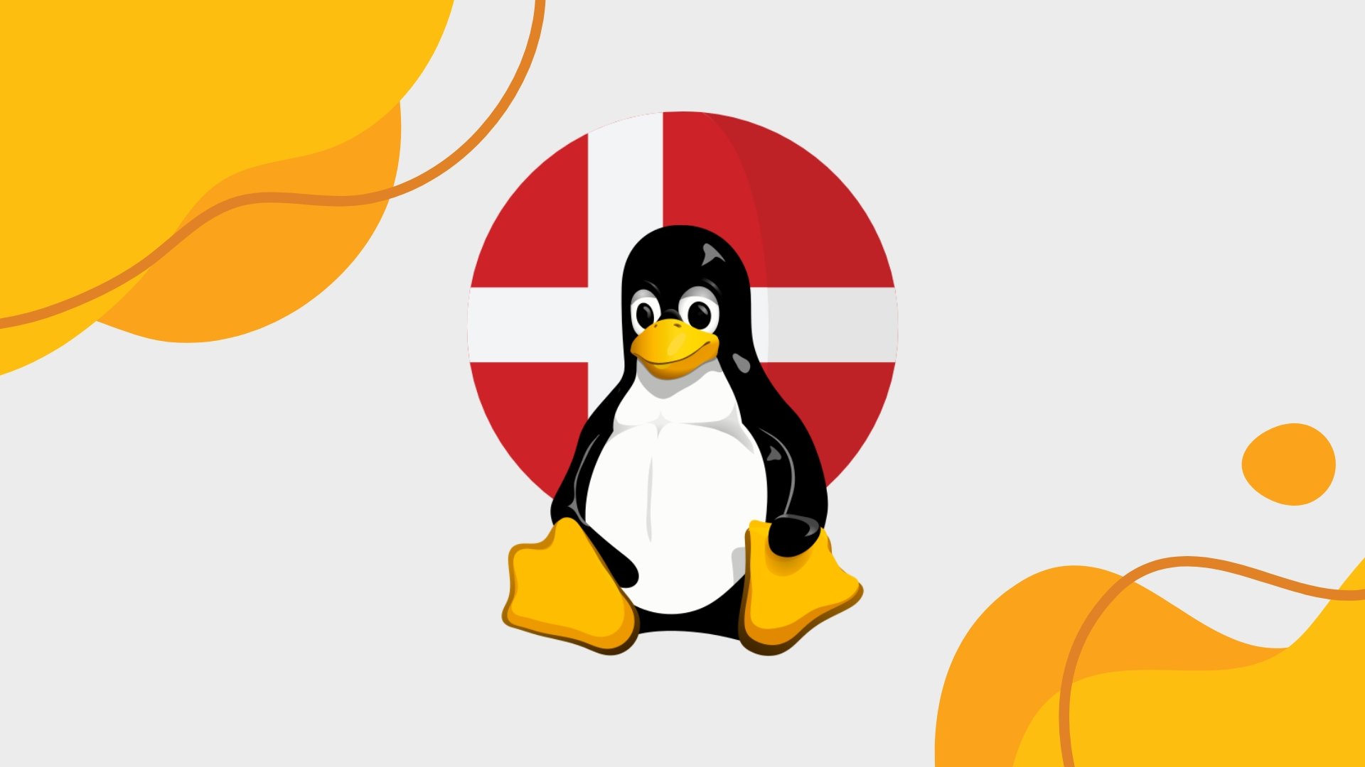 Linux com bandeira da Dinamarca
