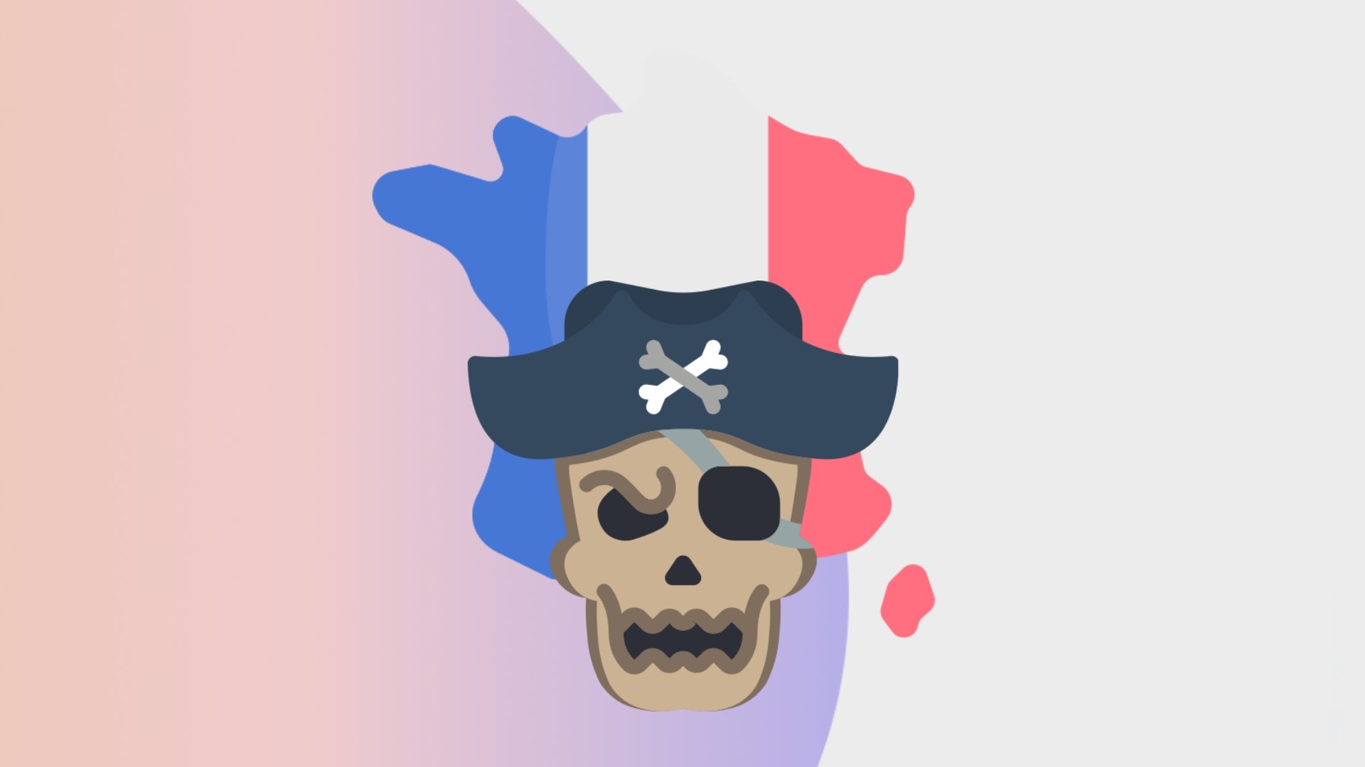 França com caveira da pirataria