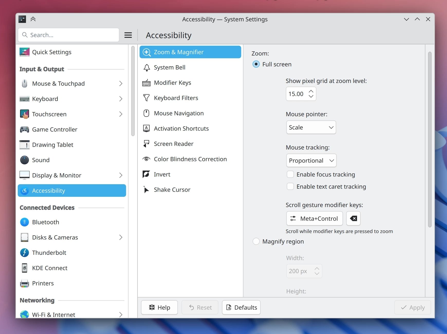Acessibilidade do KDE plasma nas novas versões