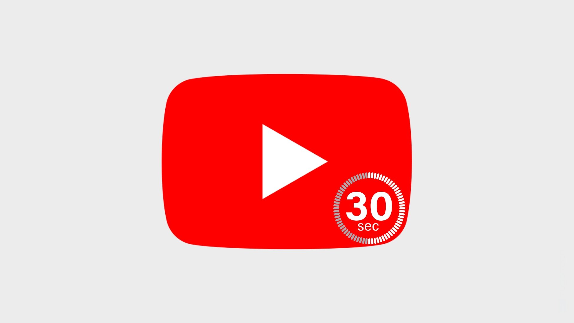 Youtube com publicidade de 30 segundos