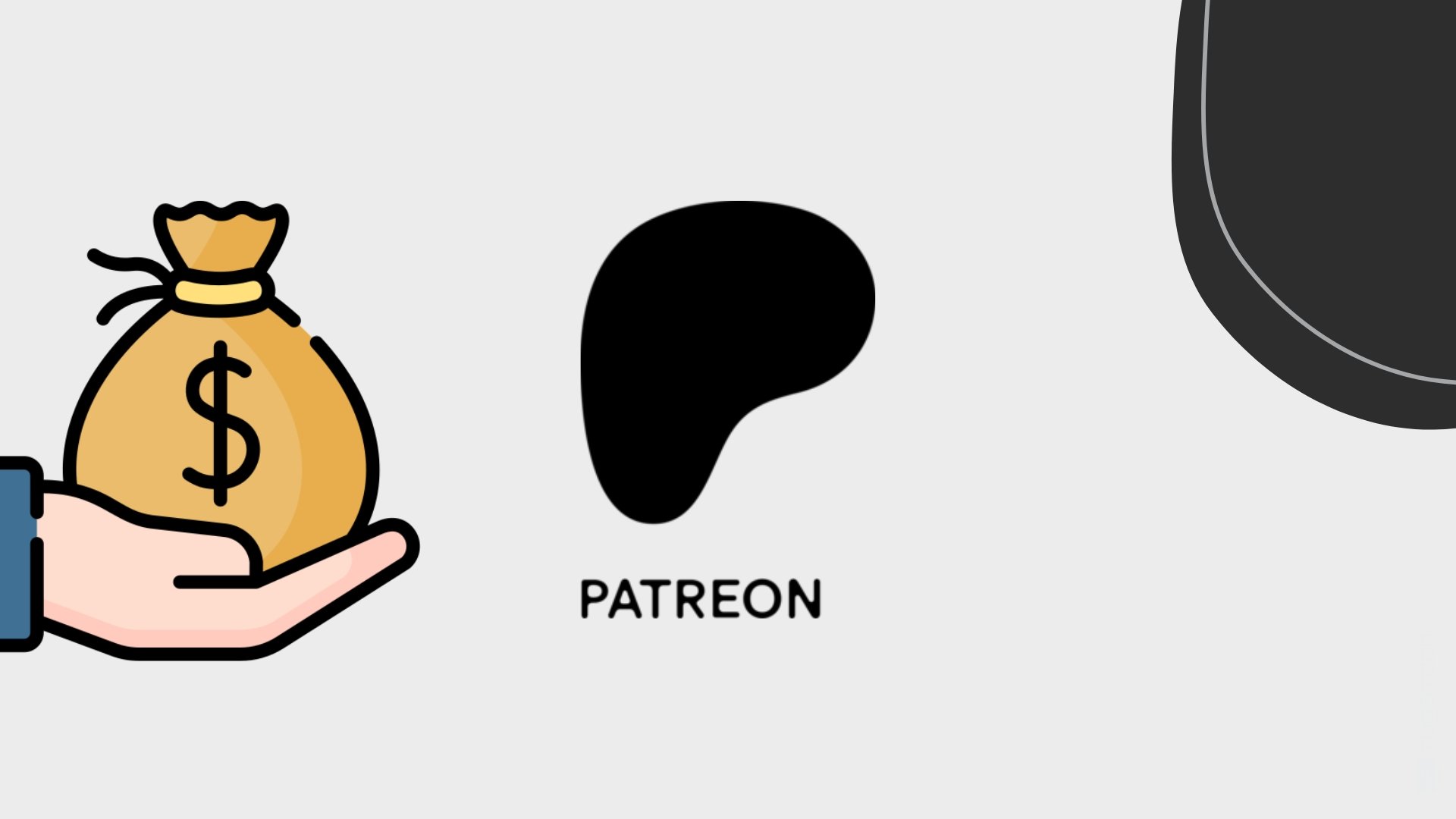 Logo do Patreon com dinheiro em saco a ser dado