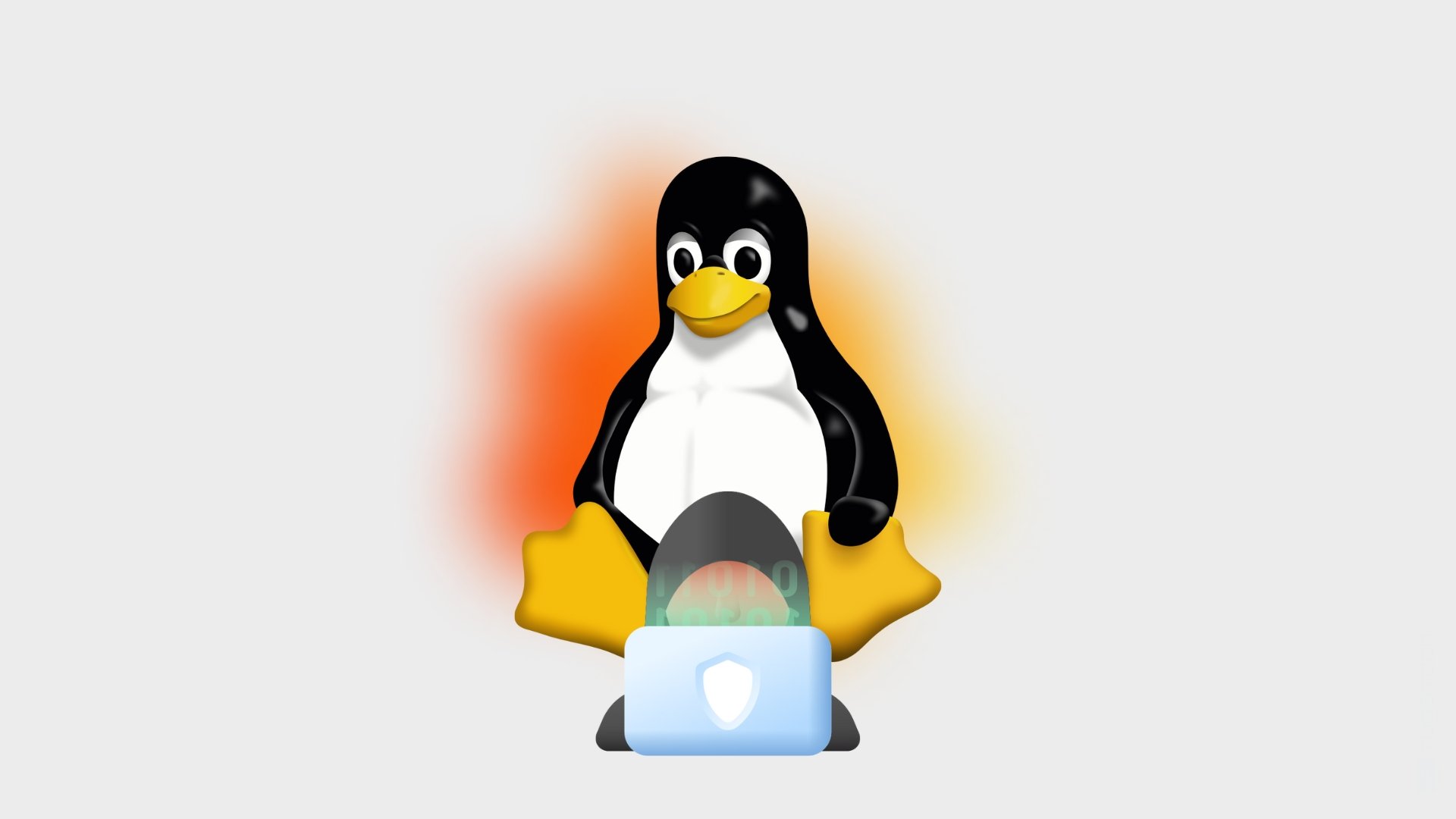 Linux com hacker em frente