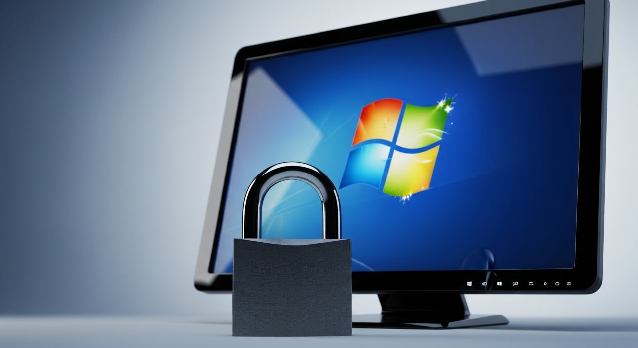 computador bloqueado com logo do Windows
