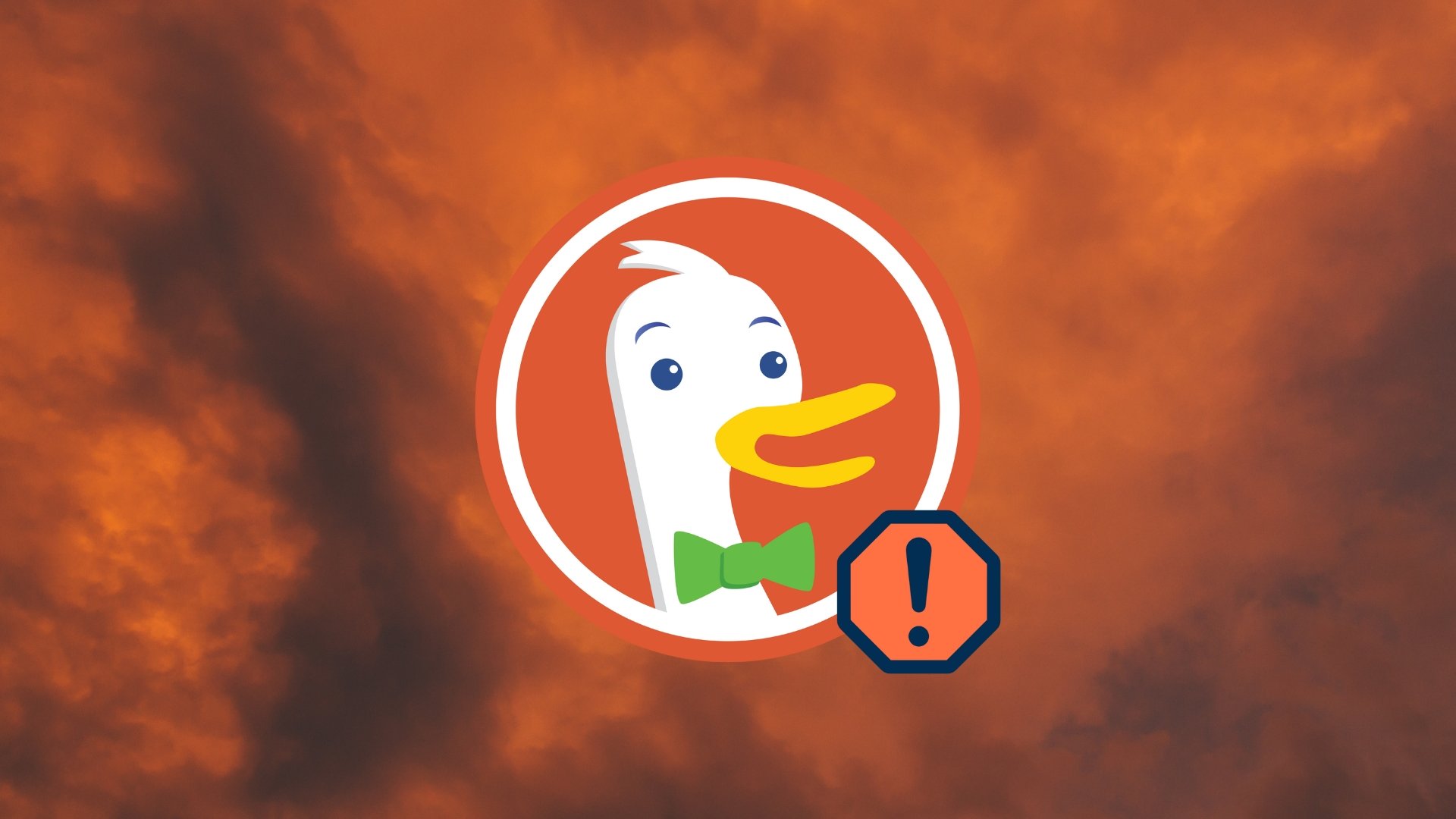 DuckDuckGo com sinal de alerta