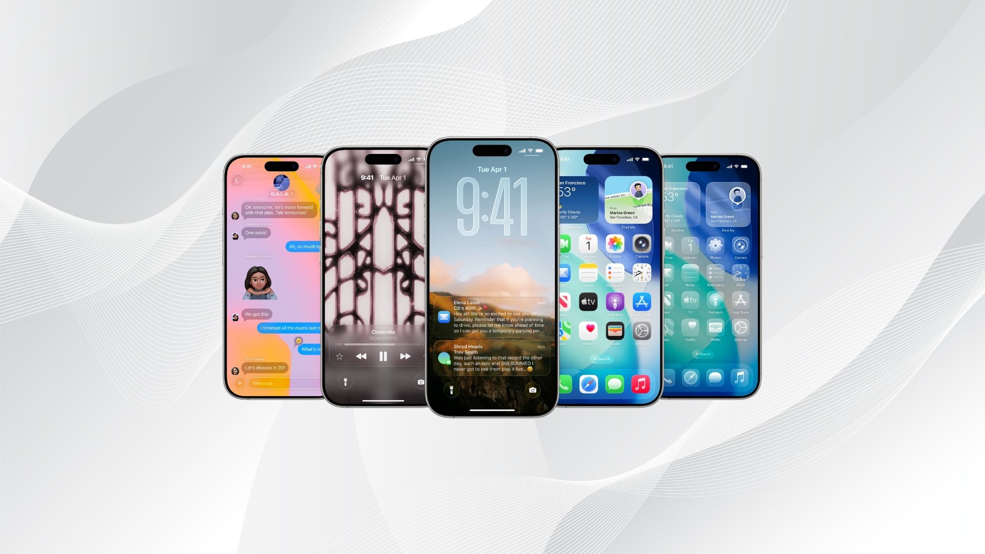 iOS 26 imagem do sistema em diferentes dispositivos