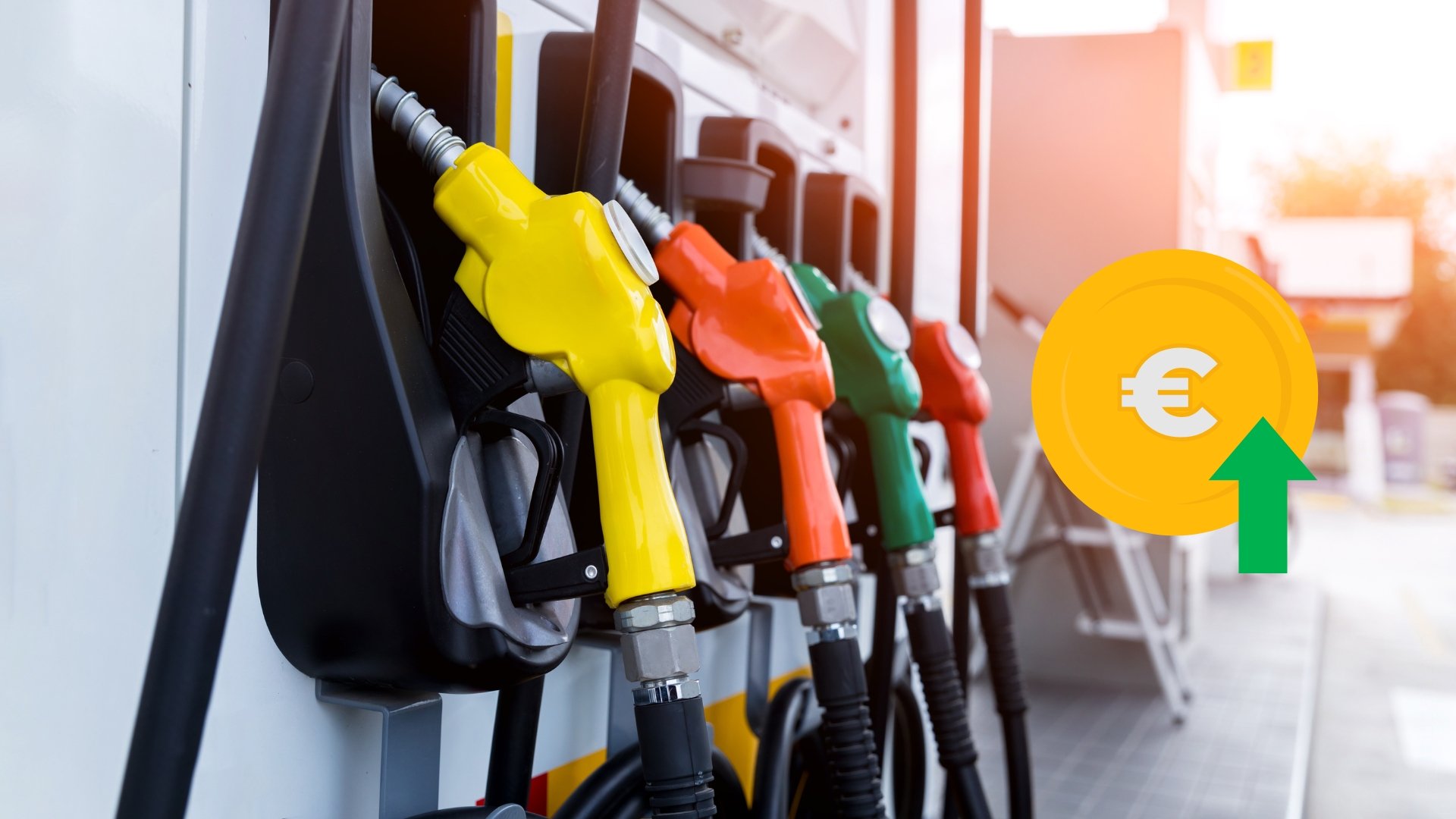 Bomba de gasolina com sinal de euro mais caro